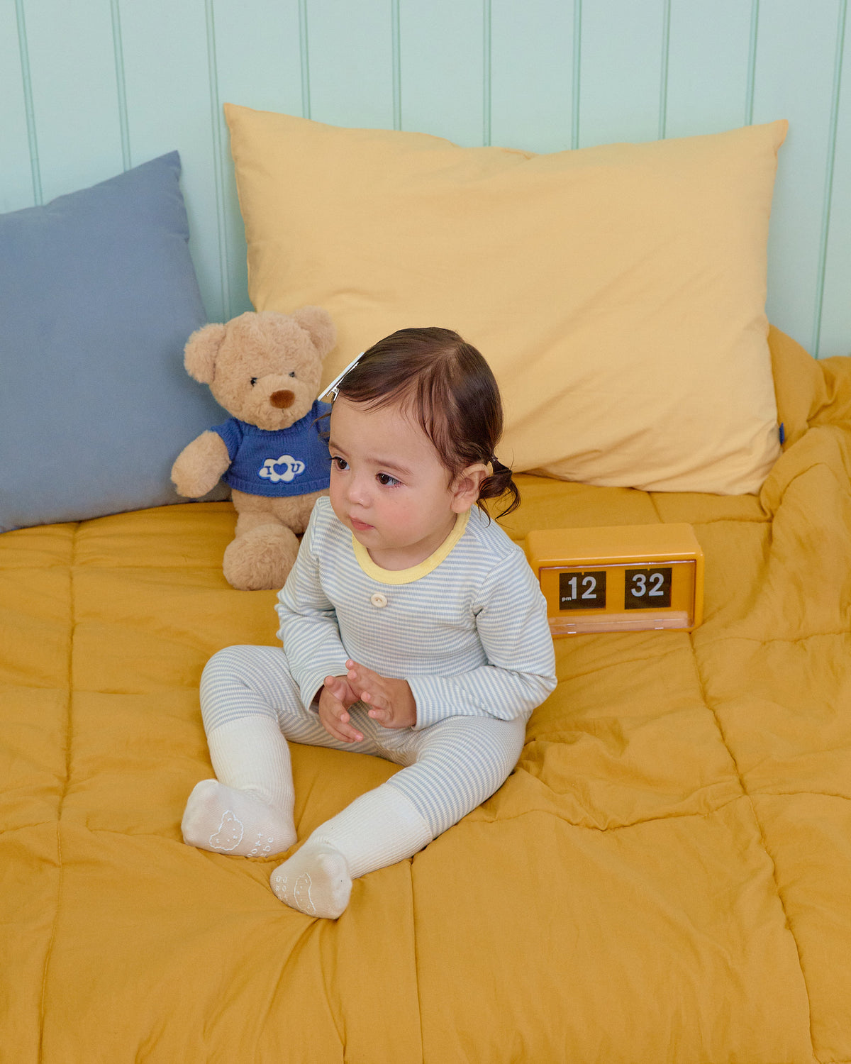 Vanilla Latte Home Wear Set [Blue/Yellow/XL(4-5yr)]