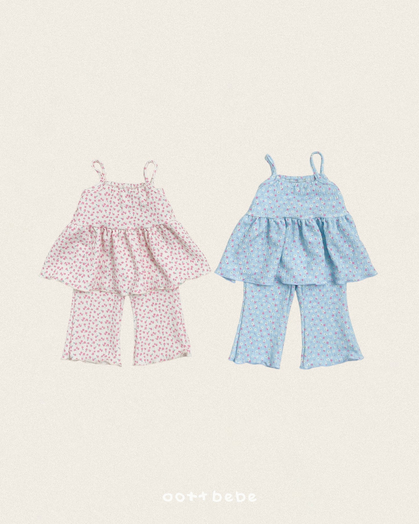 [PRE-ORDER] Peach Flower Top Bottom Set