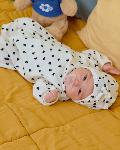 [PRE-ORDER] Petit Heart Body Suit + Bonnet Set