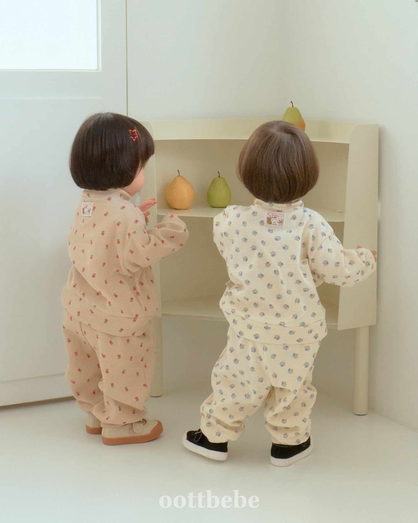 [PRE-ORDER] Sweet Waffle Anorak Top Bottom Set