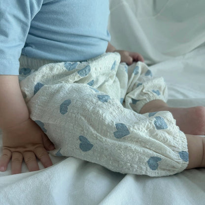Summer Sausage Pants [Blue Heart, Beige Dot/100/M(3-4yr)]