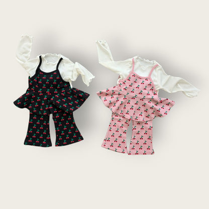 [PRE-ORDER] Cherry Ribbon Top Boot-Cut Set