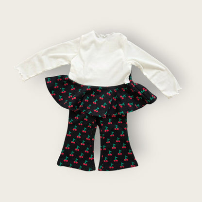 [PRE-ORDER] Cherry Ribbon Top Boot-Cut Set