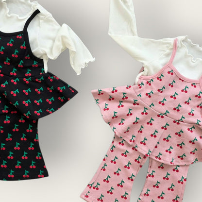 [PRE-ORDER] Cherry Ribbon Top Boot-Cut Set