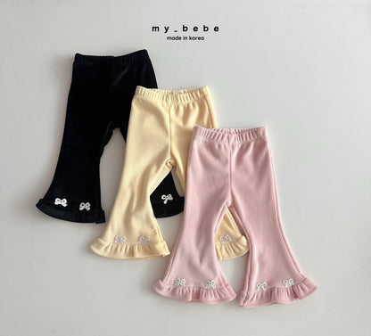 [PRE-ORDER] Velour Frill Boot-Cut Pants