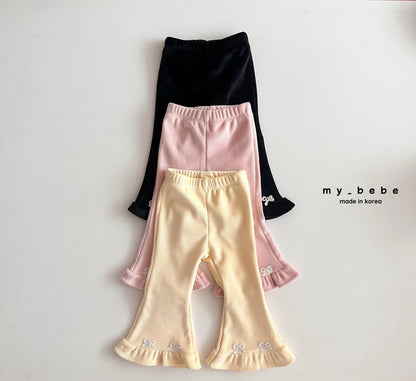 [PRE-ORDER] Velour Frill Boot-Cut Pants