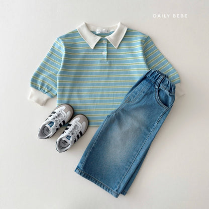 Cozy Collar T-Shirts [Yellow/M(3-4yr)]
