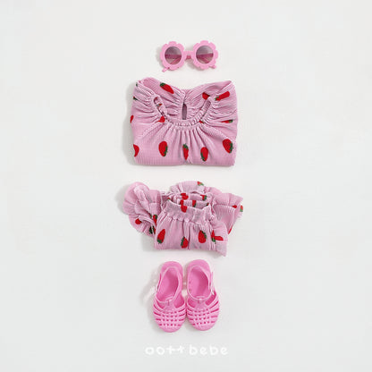 [PRE-ORDER] Sweet Berry Pleats Top Bottom Set