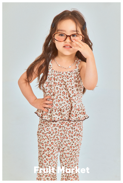 [PRE-ORDER] Leopard Pleats Top Bottom Set