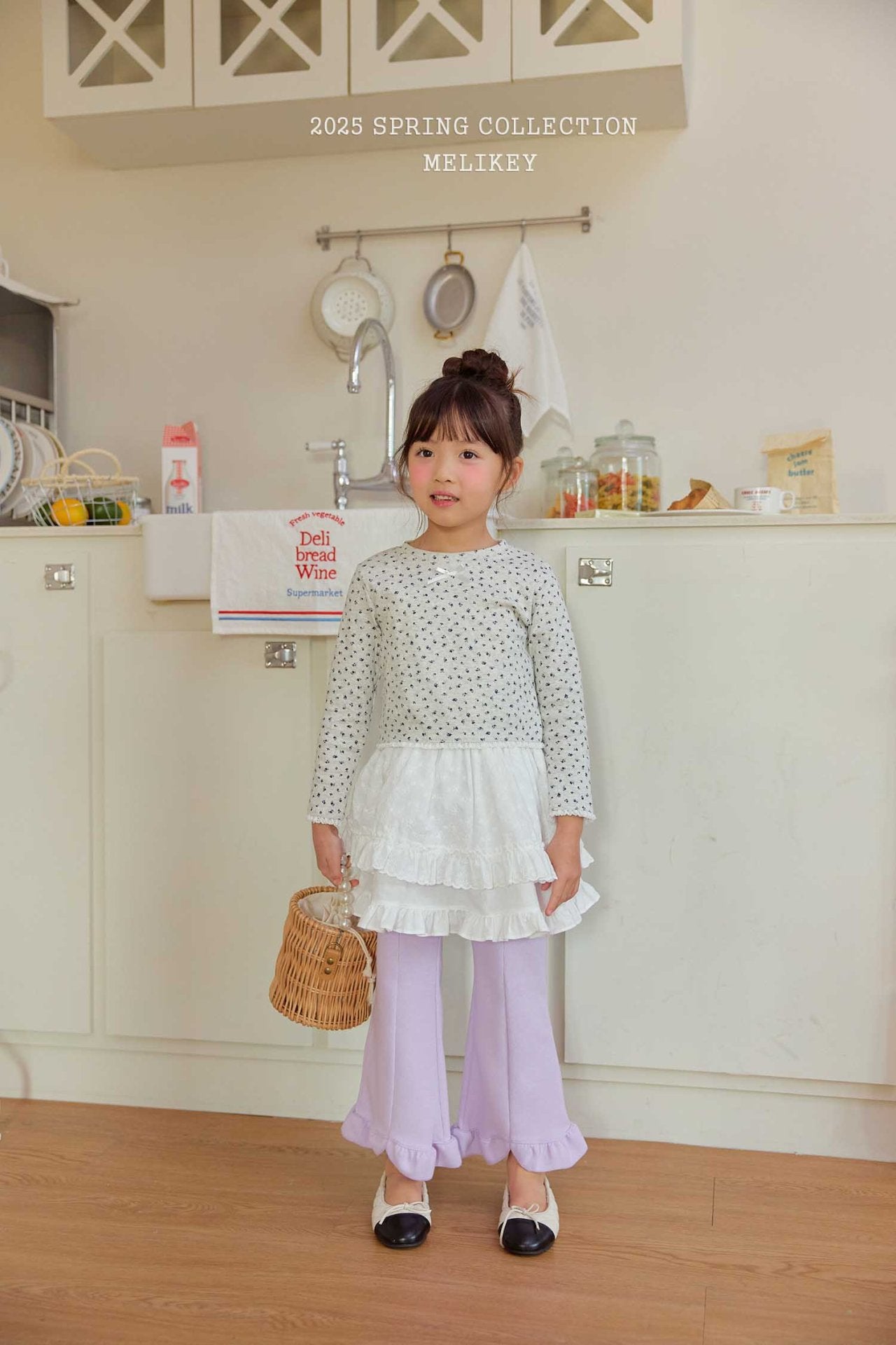 Rose Crop T-Shirts [Oatmeal/L(4-5yr)]