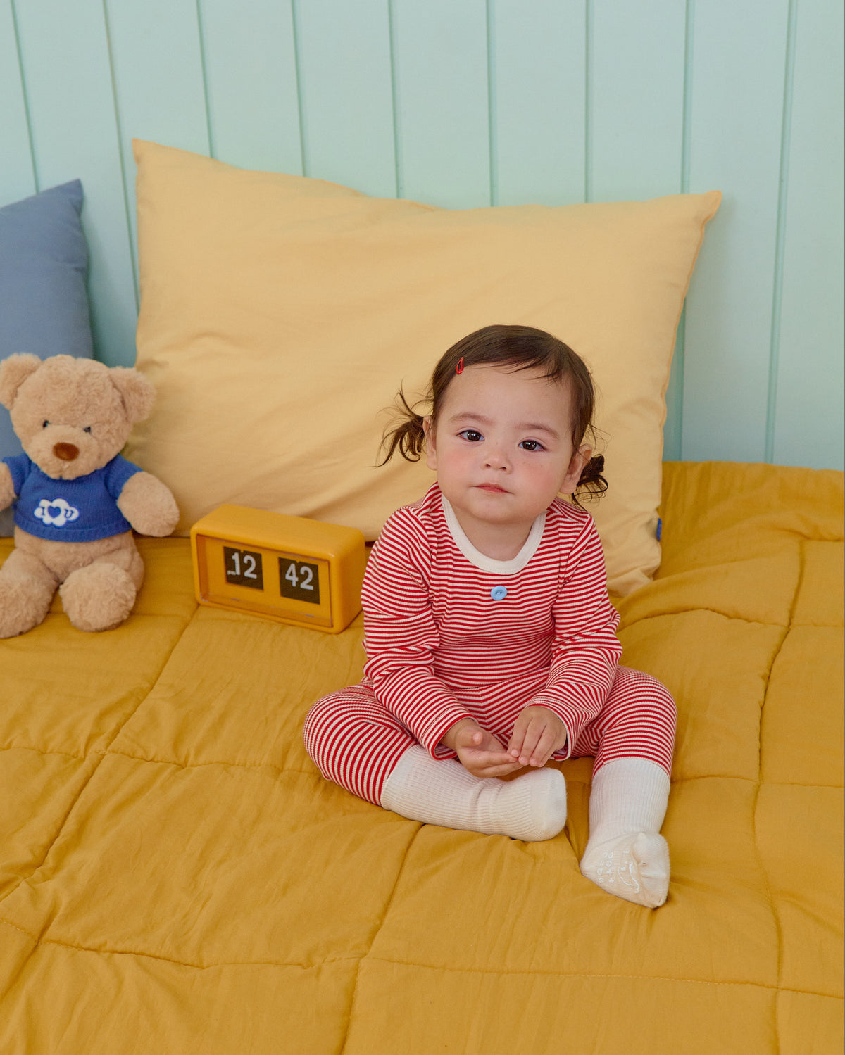 Vanilla Latte Home Wear Set [Blue/Yellow/XL(4-5yr)]