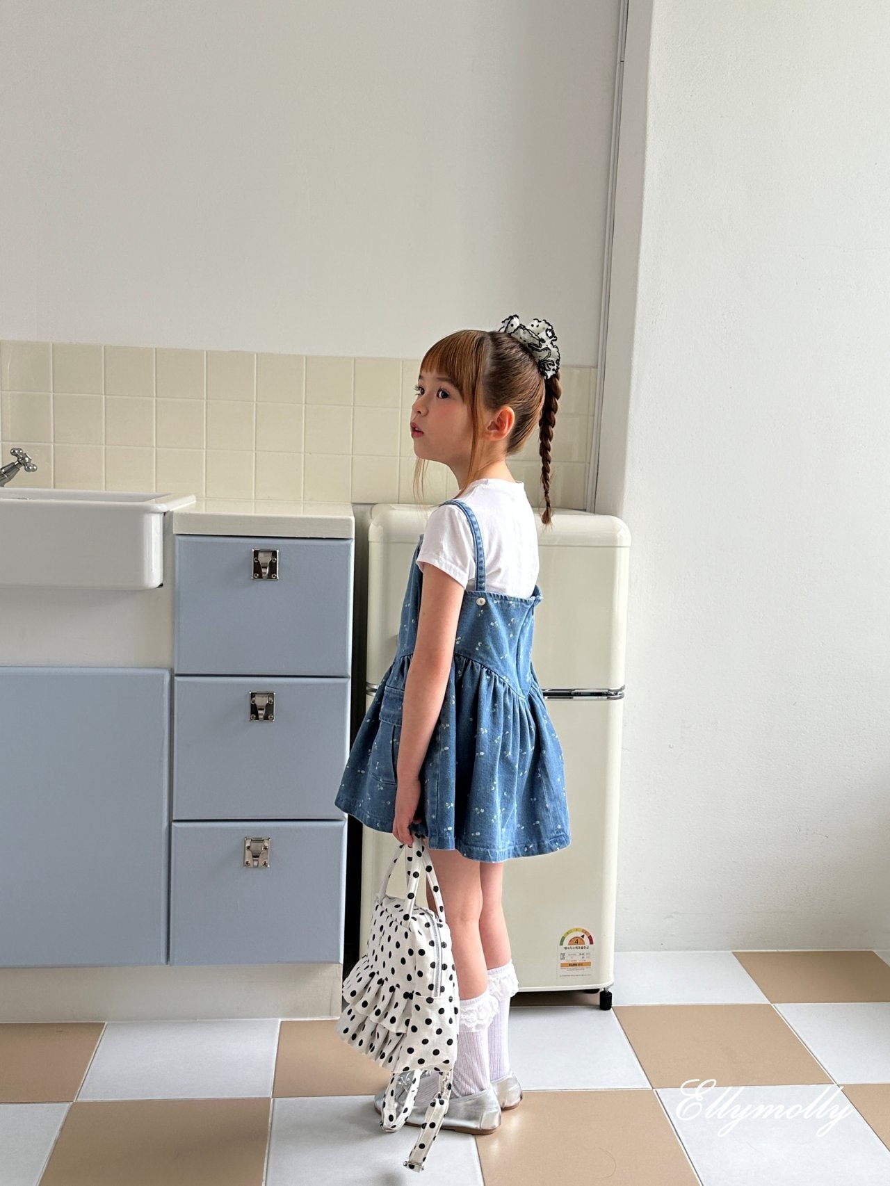 [PRE-ORDER] Denim Floral Big Pocket Dress