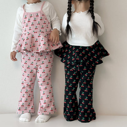 [PRE-ORDER] Cherry Ribbon Top Boot-Cut Set