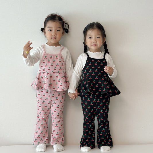 [PRE-ORDER] Cherry Ribbon Top Boot-Cut Set