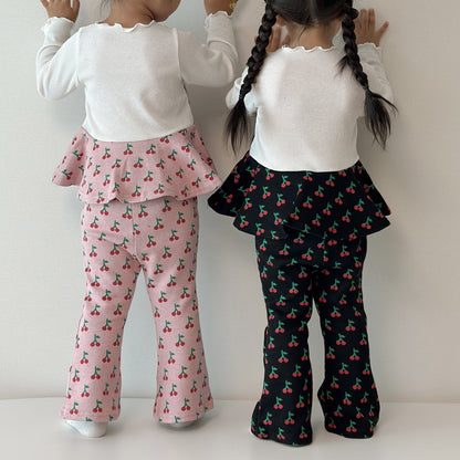 [PRE-ORDER] Cherry Ribbon Top Boot-Cut Set