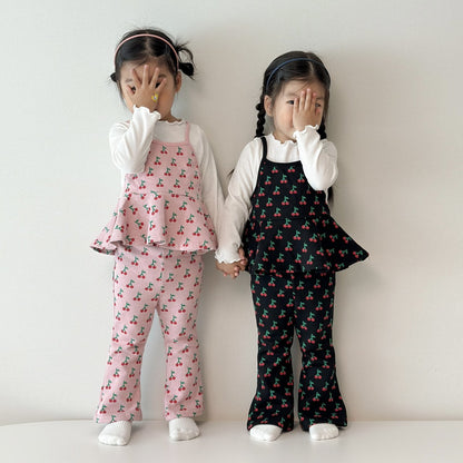 [PRE-ORDER] Cherry Ribbon Top Boot-Cut Set