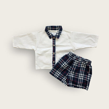[PRE-ORDER] Check Shirt Bottom Set