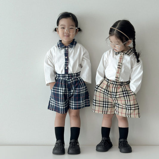 [PRE-ORDER] Check Shirt Bottom Set