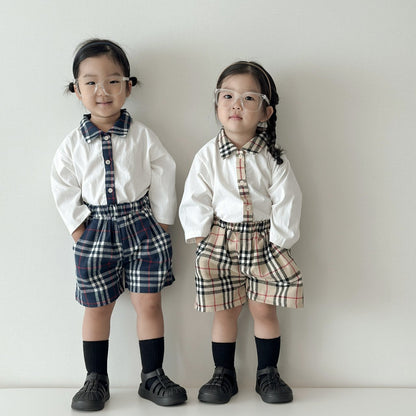 [PRE-ORDER] Check Shirt Bottom Set