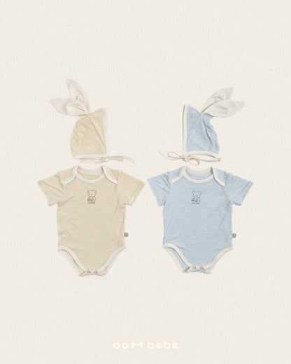 [PRE-ORDER] Chewy Stripe Body Suit + Bonnet Set
