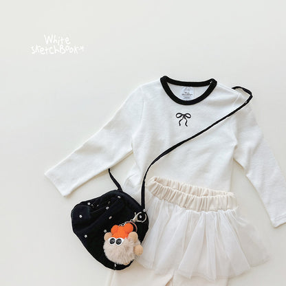[PRE-ORDER] Peach Color Block Ribbon T-Shirts