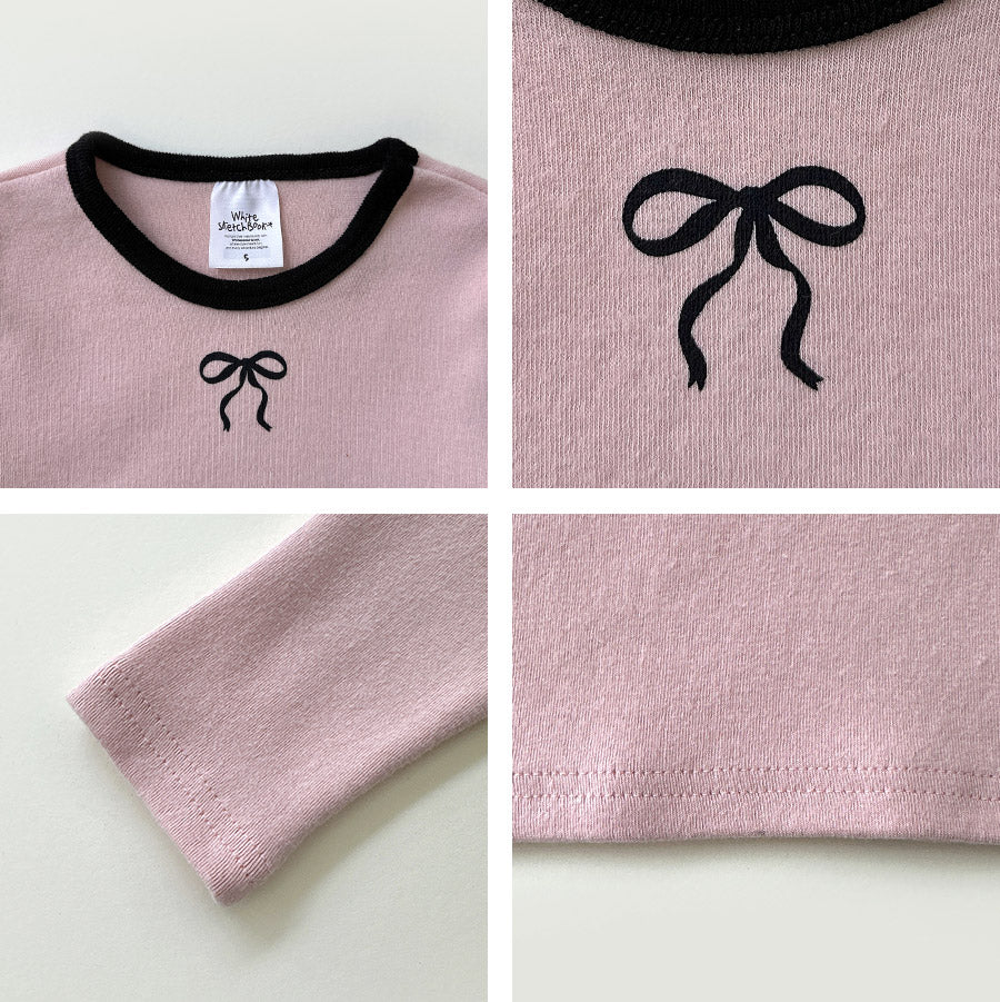 [PRE-ORDER] Peach Color Block Ribbon T-Shirts