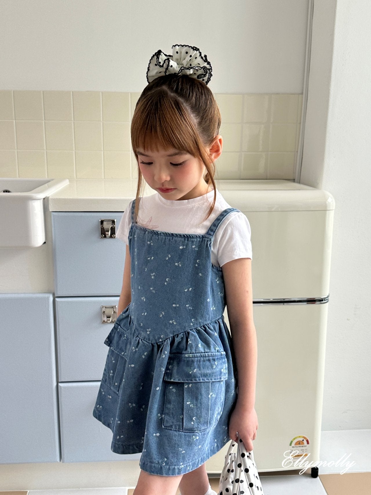 [PRE-ORDER] Denim Floral Big Pocket Dress