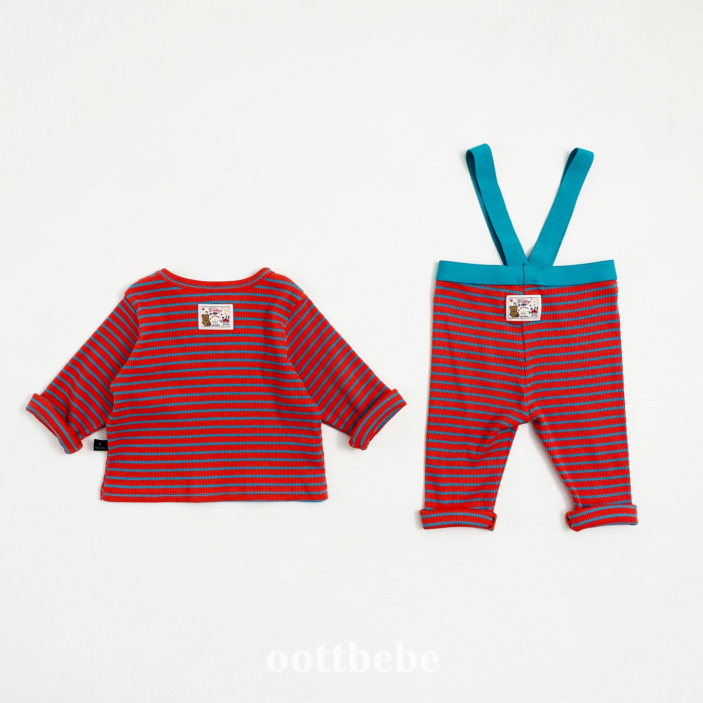 [PRE-ORDER] Macaroon Suspender Baby Top Bottom Set