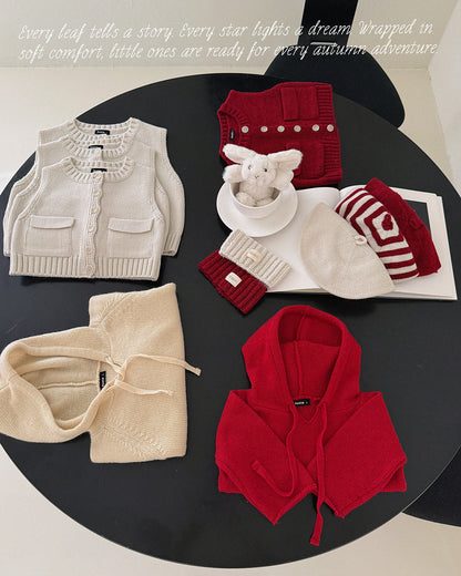 Cookie Sweater Hoodie Top [Red/L(3-5yr)]