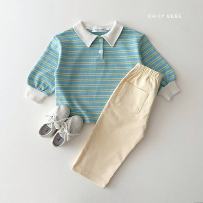 Cozy Collar T-Shirts [Yellow/M(3-4yr)]