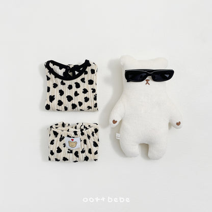 [PRE-ORDER] Petite Leopard Pleats Top Bottom Set