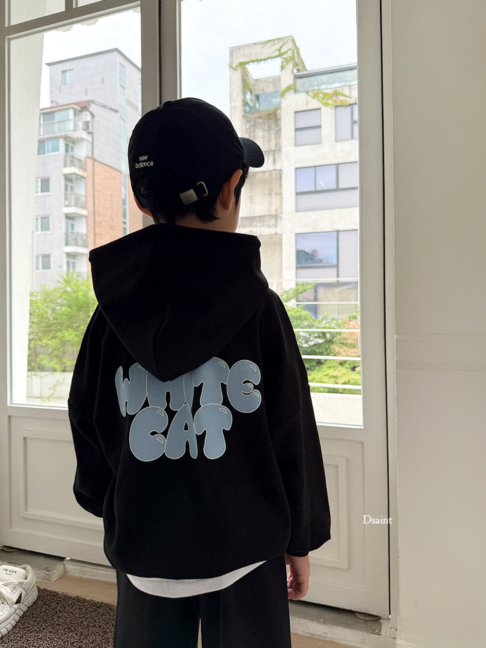 [PRE-ORDER] White Cat Hoodie Top Bottom Set