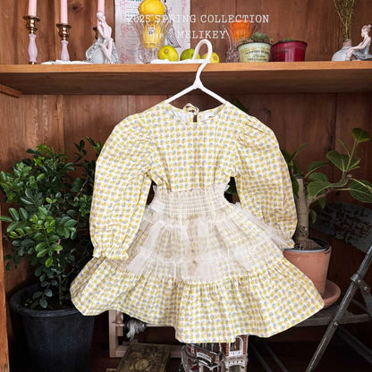 Check Floral Dress [S(2-3yr)]
