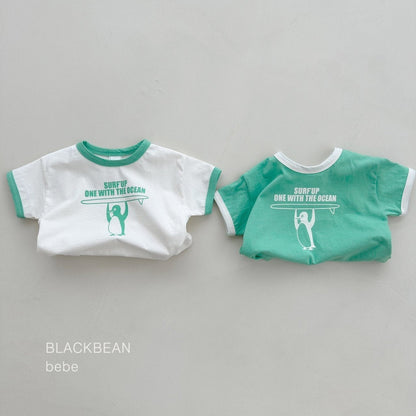 Penguin Baby Top Bottom Set [Green/Baby M(6-12m)]