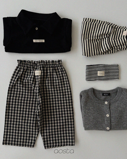 Mulmul Collar T-Shirts [Black/M(1-2yr)]