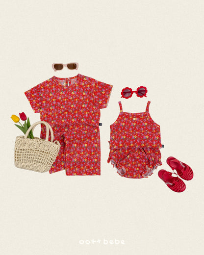 [PRE-ORDER] Flower Pleats Top Bottom Set