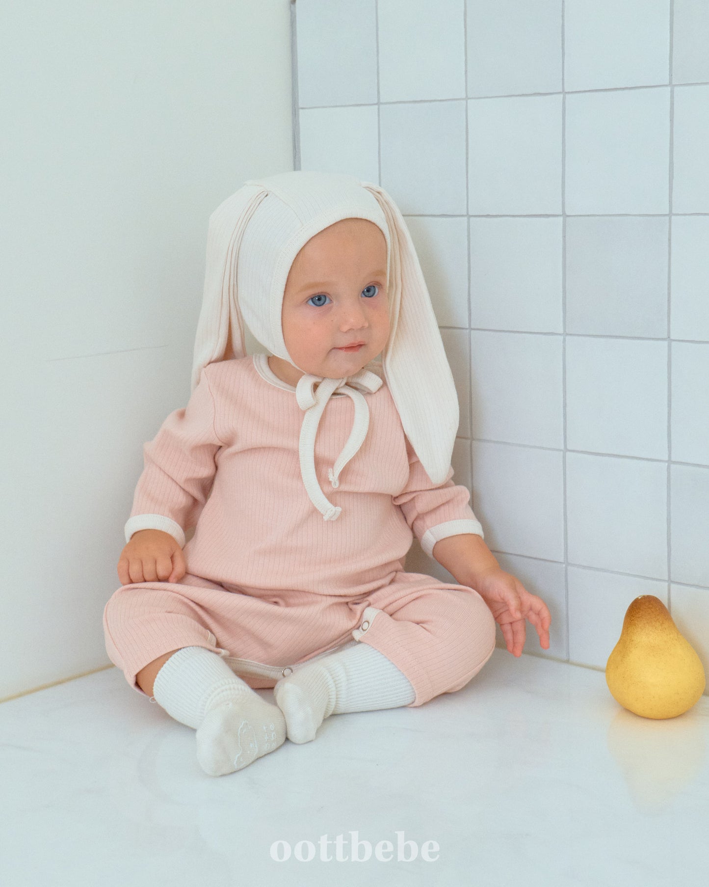 [PRE-ORDER] Butter Cream Body Suit + Bonnet Set