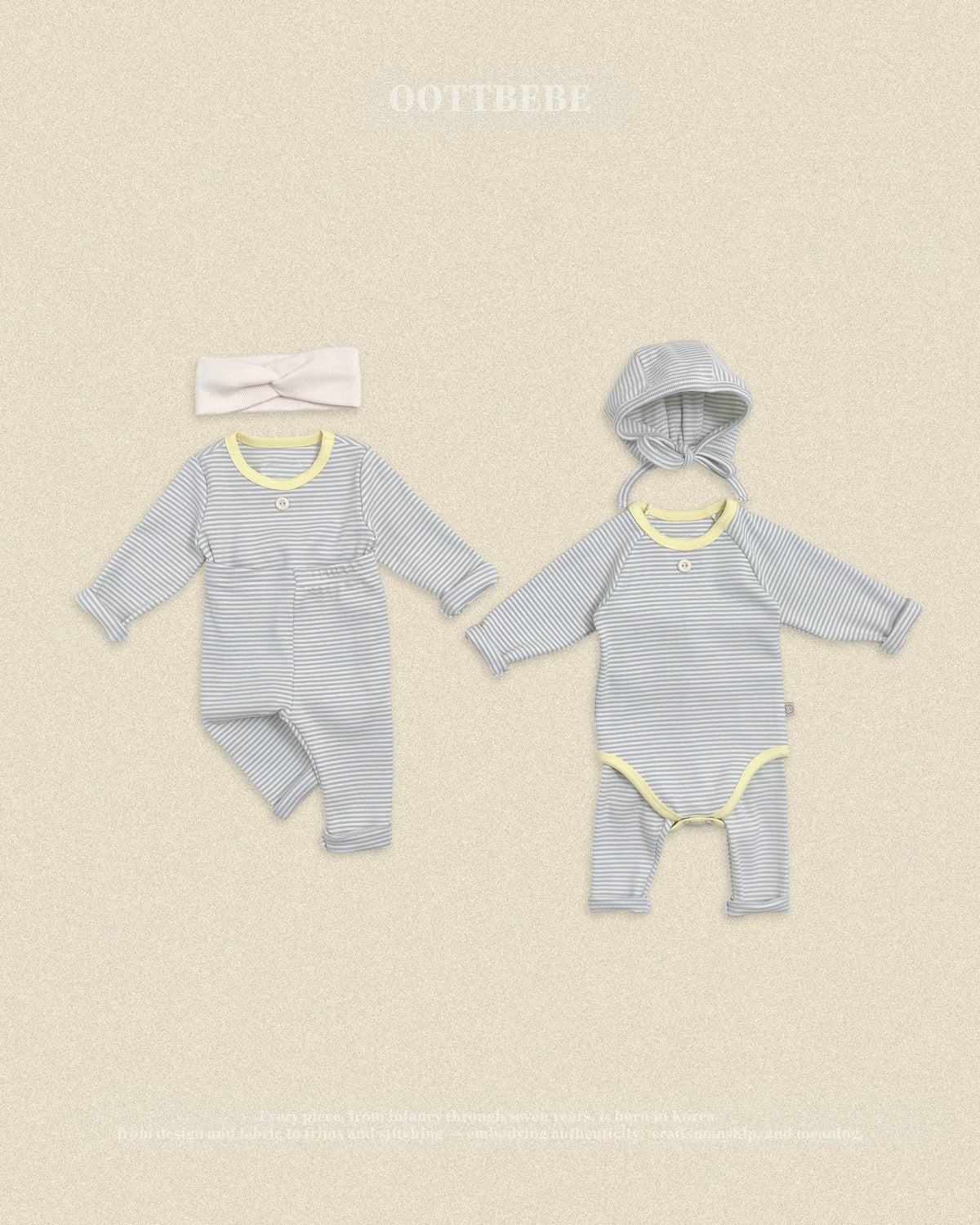 Vanilla Latte Home Wear Set [Blue/Yellow/XL(4-5yr)]