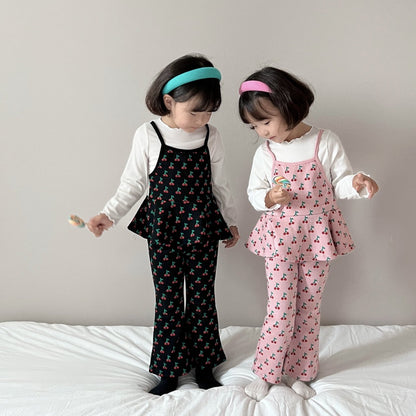 [PRE-ORDER] Cherry Ribbon Top Boot-Cut Set