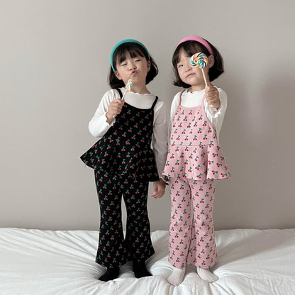 [PRE-ORDER] Cherry Ribbon Top Boot-Cut Set