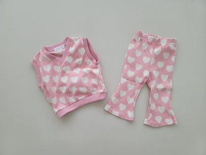 [PRE-ORDER] Heart Vest Bottom Set