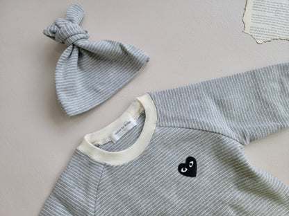 [PRE-ORDER] Chewy Heart Body Suit + Bonnet Set