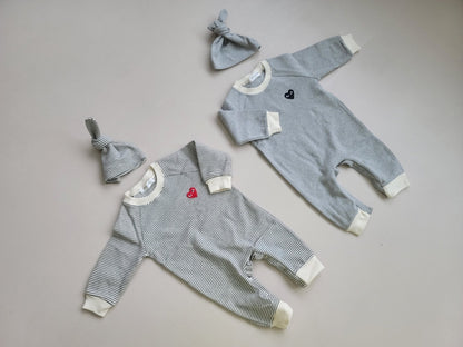 [PRE-ORDER] Chewy Heart Body Suit + Bonnet Set