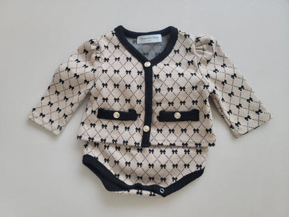 [PRE-ORDER] Ribbon Baby Cardigan Bloomer Set