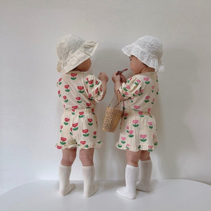 [PRE-ORDER] Tulip Frill Top Bottom Set