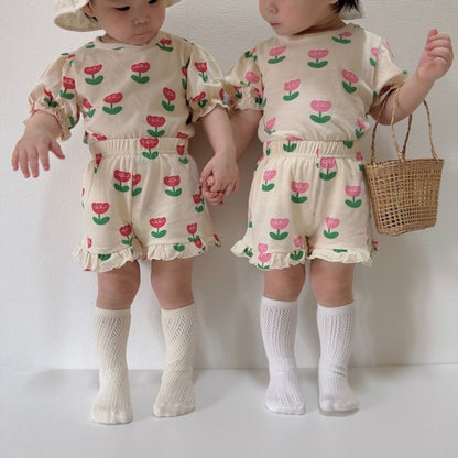 [PRE-ORDER] Tulip Frill Top Bottom Set