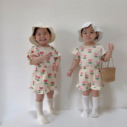 [PRE-ORDER] Tulip Frill Top Bottom Set