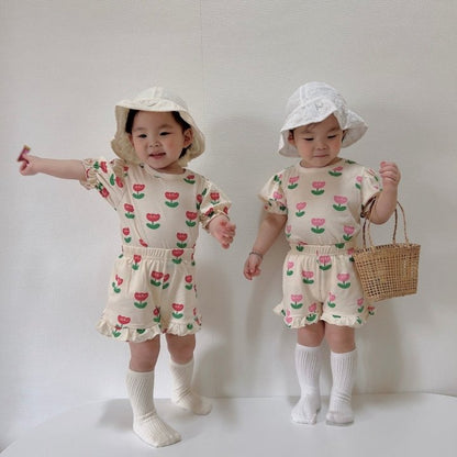 [PRE-ORDER] Tulip Frill Top Bottom Set