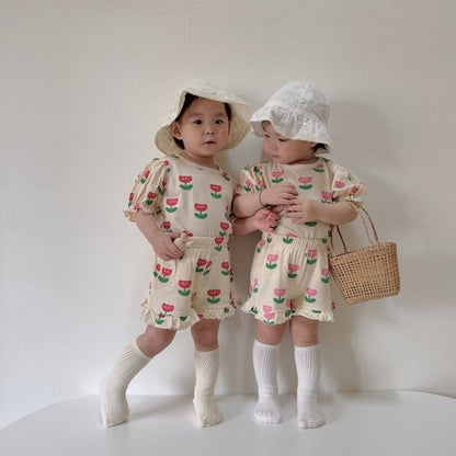 [PRE-ORDER] Tulip Frill Top Bottom Set