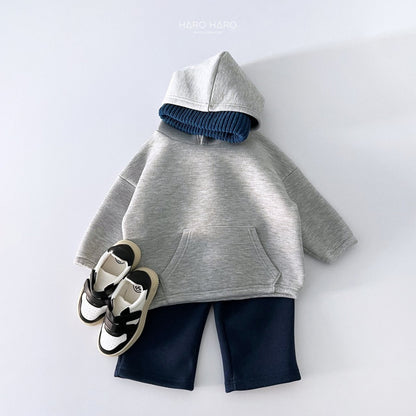 Latte Fleece-Lined Pants [Oatmeal, Navy/2XL(6-7yr)]